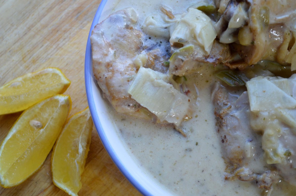 chicken and leeks lemons