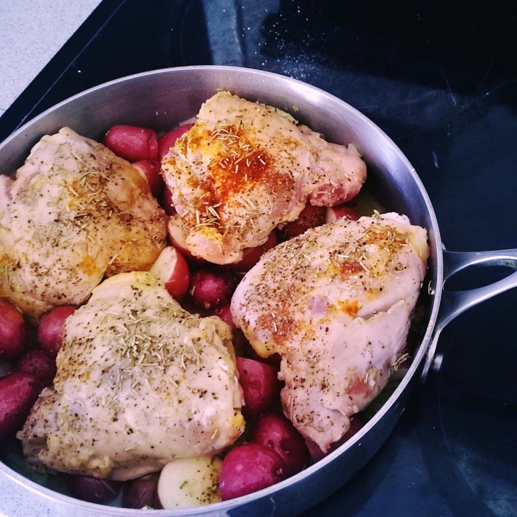 one pot chicken and potatoes